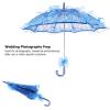 Bridal Lace Umbrella, Lace Umbrella Celebration Decoration Lace Umbrella Theatrical Performance Umbrella Wedding Photography Prop, for Photo Booth Props (Blue), Blue view 4
