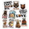 10pcs Bear Lover Sticker Sheet, Cute Vinyl Decals for Nature Fans, Animal Lovers, and Wildlife Enthusiasts, Waterproof, UV-Resistant, for Laptop, Water Bottle, Journal, Notebook, Phone Case view 1