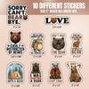 10pcs Bear Lover Sticker Sheet, Cute Vinyl Decals for Nature Fans, Animal Lovers, and Wildlife Enthusiasts, Waterproof, UV-Resistant, for Laptop, Water Bottle, Journal, Notebook, Phone Case view 2