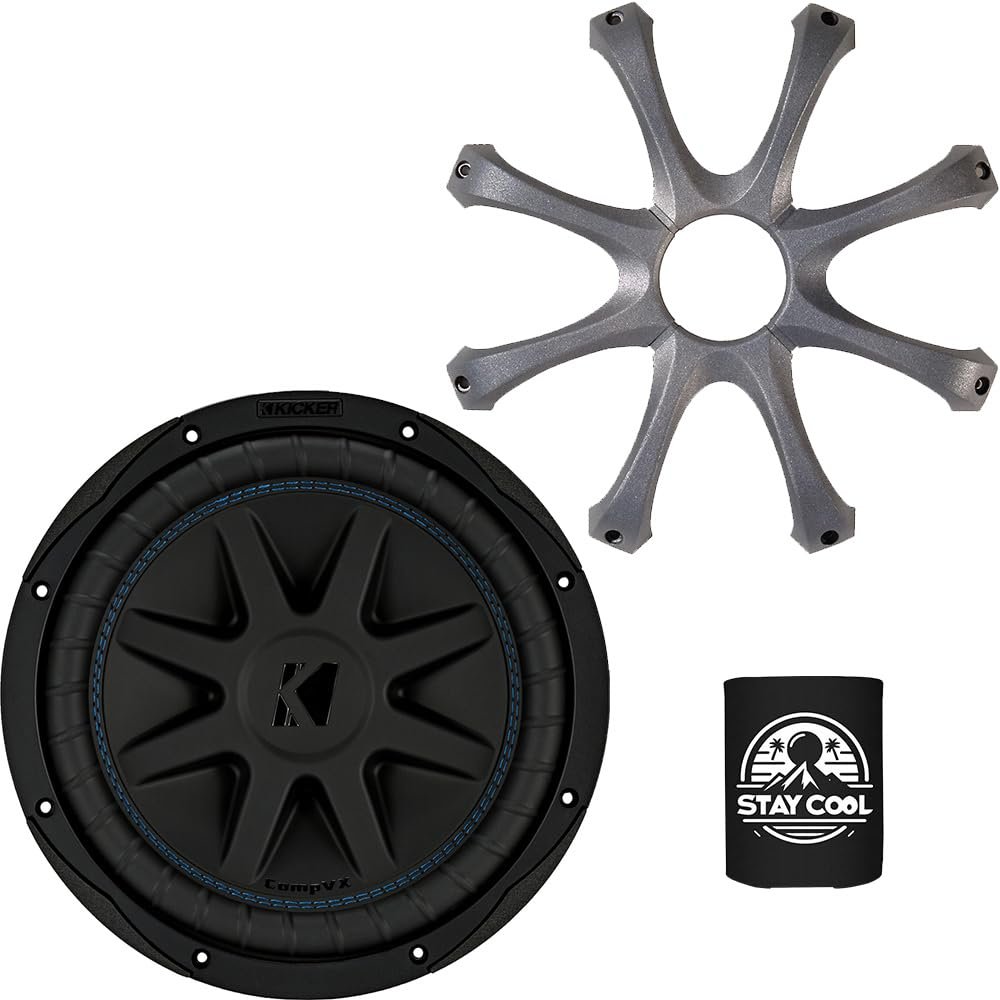 KICKER Subwoofer and Grille Package of 2 Items: 12" CompVX Subwoofer DVC 2-ohm with ABS Grille - 50CVX122 Sub & GR120 Grill