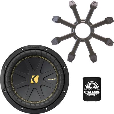 KICKER Subwoofer and Grille Package of 2 Items: 12" CompC Subwoofer DVC 4-ohm with ABS Grille - 50CWCD124 Sub & 43CWR12G Grill