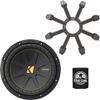 KICKER Subwoofer and Grille Package of 2 Items: 12" CompC Subwoofer DVC 4-ohm with ABS Grille - 50CWCD124 Sub & 43CWR12G Grill view 1
