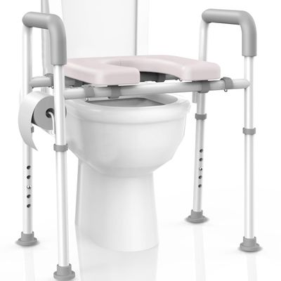 Raised Toilet Seat with Handles - Adjustable Elevated Toilet Seat Riser, 300 lbs Toilet Seat Riser for Seniors, Handicap and Disabled, Fit Any Toilet