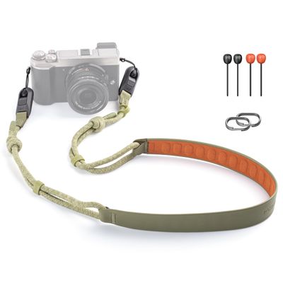 PGYTECH Camera Shoulder Strap Air for Mirrorless Quick Release Camera Strap Leather-like Surface with Braided Ropes Adjustable Neck Strap Light for Sony ZV-E10 for Canon G7 X, Grass Green