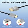 GELRHONR Mini HDTV Coiled Cable, 4K/60Hz Thin Mini HDTV Cable Short 18Gbps 3D, Support 3D, for DSLR Camera Camcorder, HDTV, Laptop (Straight) view 3