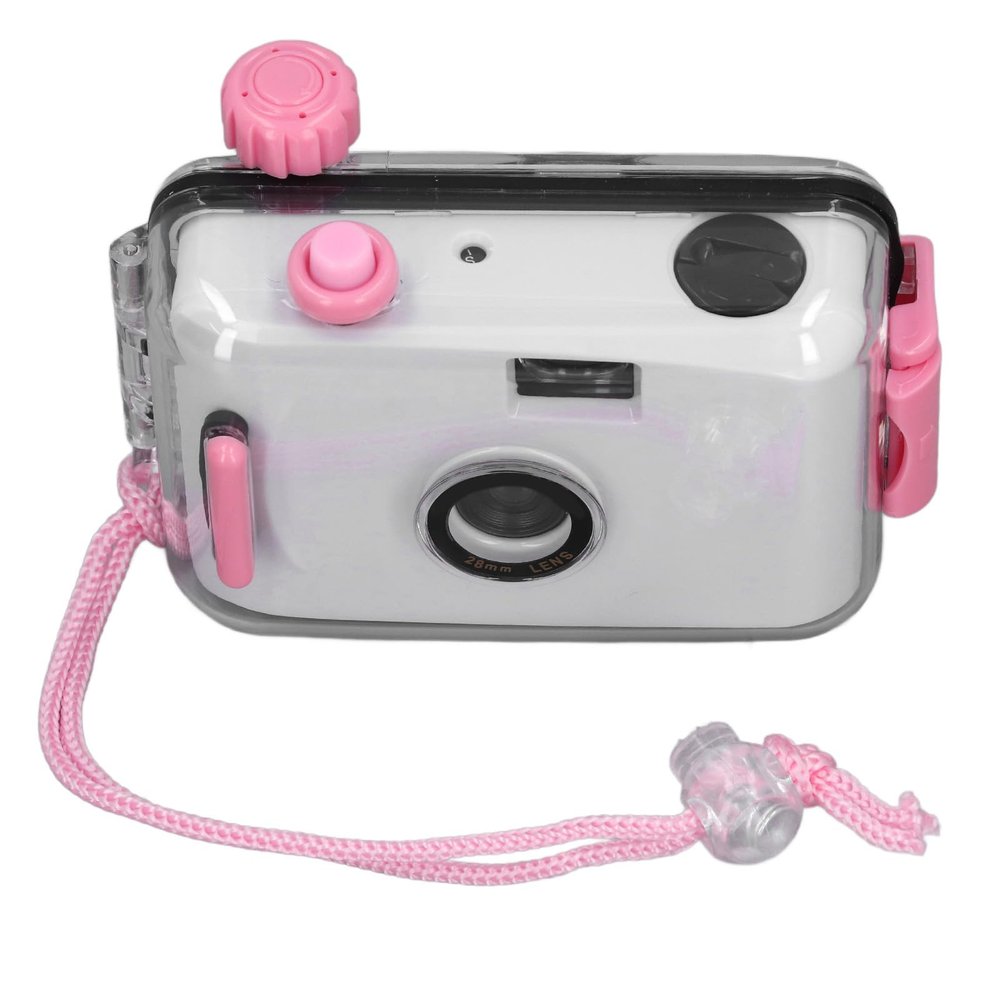 BTSEURY Film Camera, 35mm Reusable Film Camera with Case for Snorkeling with Shutter Speed 1/100s F/9 28MM Lens (White and)