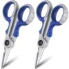 Honoson 2 Pcs 5.7" Fishing Scissors Braided Line Cutters Fishing Heavy Duty 3cr13 Non Slip Serrated Edge Scissors Saltwater Freshwater Braid Multi Function Cutter for Trimming (Blue Gray) view 1