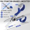 Honoson 2 Pcs 5.7" Fishing Scissors Braided Line Cutters Fishing Heavy Duty 3cr13 Non Slip Serrated Edge Scissors Saltwater Freshwater Braid Multi Function Cutter for Trimming (Blue Gray) view 2