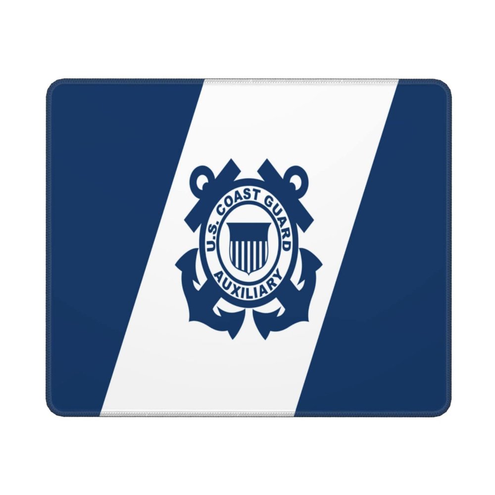 Flag of The United States Coast Guard Auxiliary Mouse Pad Non-Slip Rubber Base 10x12 in Square Waterproof Mouse Pad for Laptop Office Desk Accessories Mouse Pad