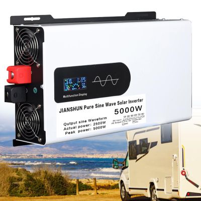 Lakenbroade 5000W Pure Sine Wave Inverter DC 12V 24V 48V to 110V/220V AC Car Converter Power Inverter with for Motorhomes,Truck,Boat,Camping,Household,Van,24Vto110V