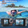 Hiicam Waterproof Action Camera 4k Underwater Camera,Sports Camera with Dual Screen&EIS&8X Zoom,4k Action Camera with Waterproof Case&Remote Control&Microphone for Video Recording/Vlogging/Diving view 3