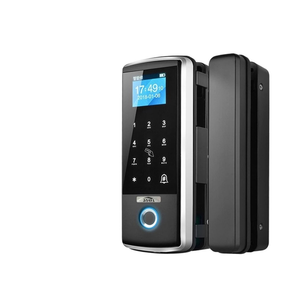 Smart Lock Intelligent Door Lock Fingerprint Electronic Digital Opener Electric Biometric Fingerprint Glass Code Card (Color : Single Iron Wodden) (Single Iron Wodden)
