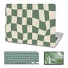 AKIT Compatible with MacBook Air 13 Inch Case M1 2022 2021 2020 2019 2018 A2337 A2179 A1932, Pattern Hard Laptop Shell+Screen Protector+Keyboard Cover for MacBook Air 13.3 Inch, Green Checkerboard view 1