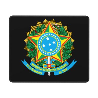 Coat of arms of Brazil Mouse Pad Non-Slip Rubber Base 10x12 in Square Waterproof Mouse Pad for Laptop Office Desk Accessories Mouse Pad