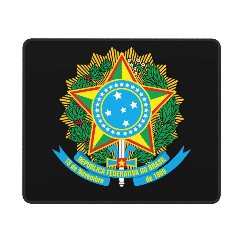 Coat of arms of Brazil Mouse Pad Non-Slip Rubber Base 10x12 in Square Waterproof Mouse Pad for Laptop Office Desk Accessories Mouse Pad