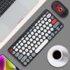 2.4G Keyboard Combo, Round Keycaps Cute Mute Slim Ergonomic Multifunctional Keyboard Set for Desktop (Black) view 2