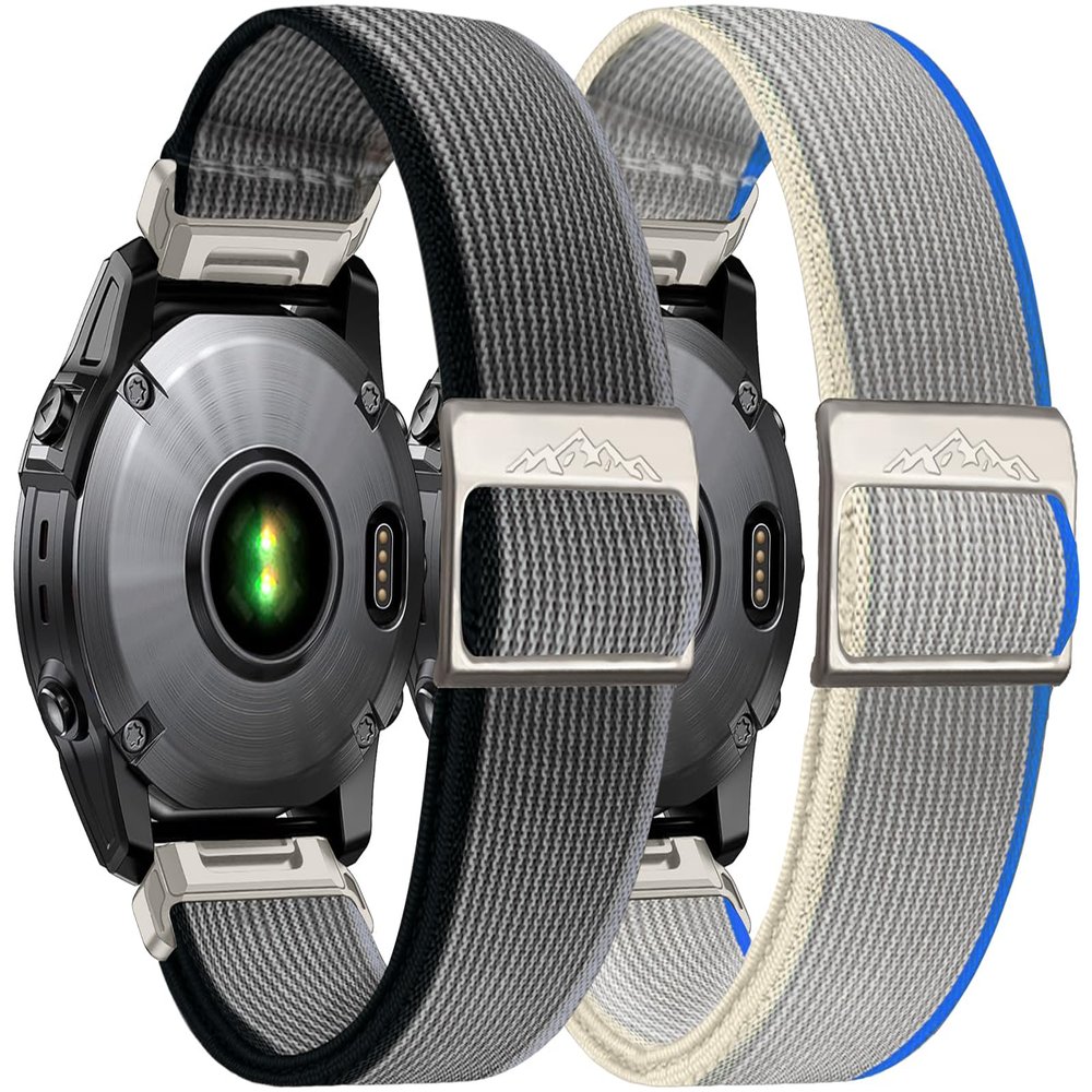 Chinber 22mm Nylon Stretchy Band for Garmin Fenix 6 Pro/6/7/7 Pro/5/5 Plus Band, Soft Smartwatch Band for Forerunner 935/945/955,for Instinct/2/Approach S60/S70-47mm, Descent G1/Epix 2/Epix Pro 47mm