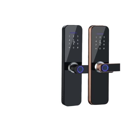 Compatible with WiFi Graffiti APP Digital Electronic Smart Door Lock Fingerprint Password Card Smart Door Lock Smart Door Lock (Color : 22x200(50 50), Mortise Lock Size : Black) (22x240(50 50) Black)