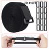 TUGEUNYU 2" x 16 ft self-Adhesive Hook and Loop Tape, Reusable Fasteners Tape 15 Plastic Buckles, Adjustable Tightening Cable Straps, Nylon Cinch Straps for Storage, Sewing (2 in X16 ft) view 2