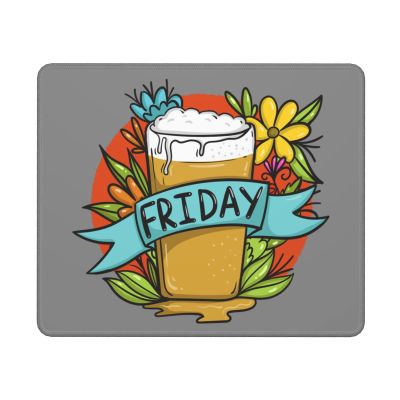 Beer Bottles and Brightly Colored Flowers Mouse Pad Non-Slip Rubber Base 10x12 in Square Waterproof Mouse Pad for Laptop Office Desk Accessories Mouse Pad