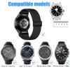2 Pack Compatible with Samsung Galaxy Watch 3 45mm / Samsung Gear S3 Frontier/Samsung Galaxy Watch 46mm, 22mm Soft Elastic Nylon Adjustable Wristband for Men Women (Light gray+Blue) view 2