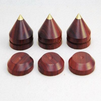 33mm Rosewood Speaker Spike Speaker Isolation Cone Stand Foot Base Pad