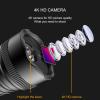 Denash Outdoor Sports Camera, Professional IP66 120 Degree Wide Angles 5 Lighting Modes 4K HD Helmet Camera with LED Flashlight for Cycling view 4