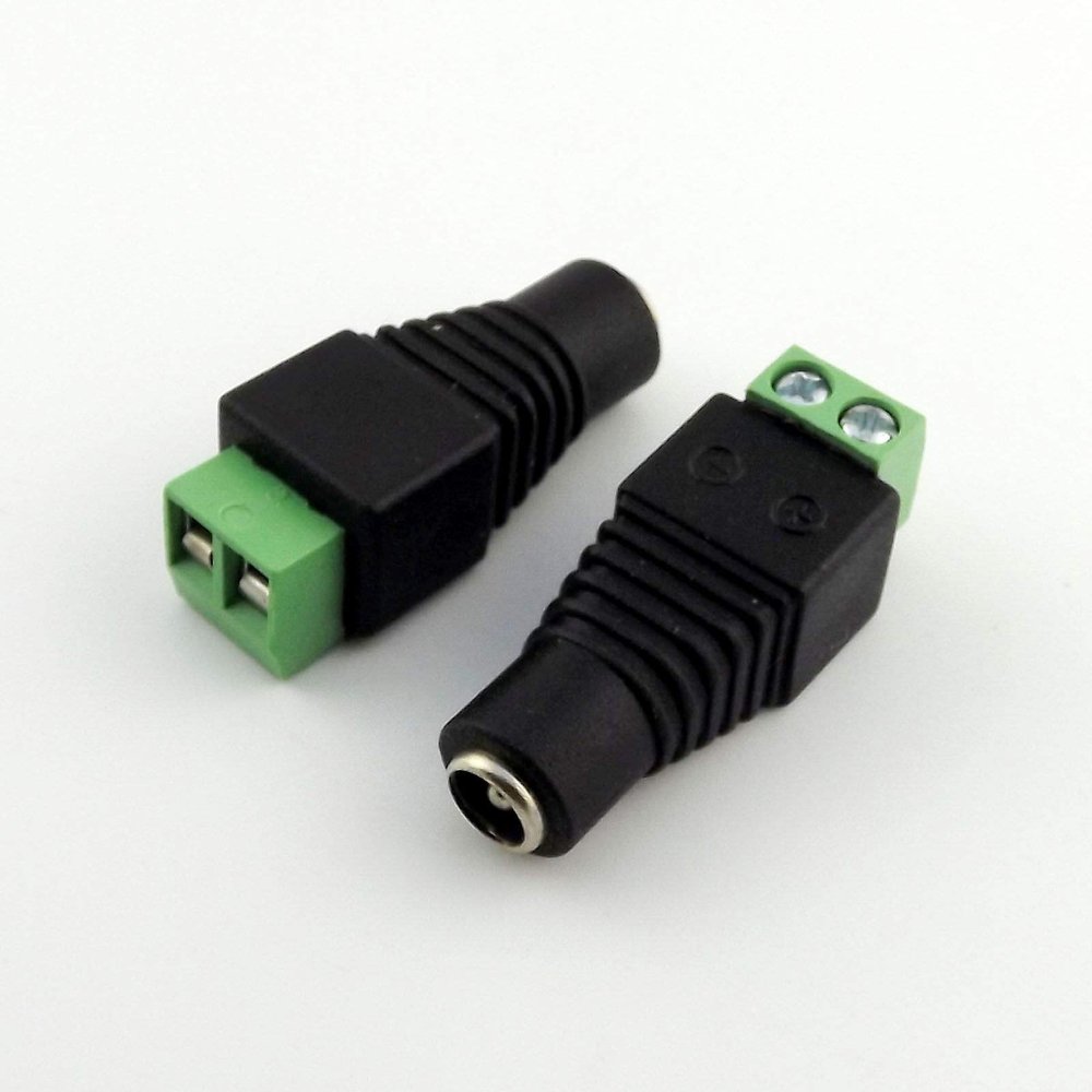 100x 5.5mm X 2.5mm Female DC Power LED CCTV Video Camera Adapter Connector