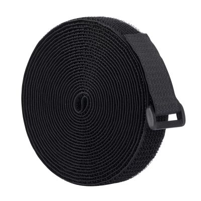TUGEUNYU Hook and Loop Straps 1In Wide 16 Ft Long, Self-Adhesive Reusable Cable Straps-Adjustable Nylon Fasteners for Home Wires, Garage, Office, Outdoor, No Adhesive Black Organizer Straps(1In X16Ft)