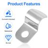 100pcs Cable Wire Screw Clips, Single Hole Galvanized Steel Cable Clamps, Outdoor Wire Clips Wire Mounting Clips for Wire Management Conduit or Pipe Fixing Wall Cable Hooks view 3