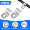 100pcs Cable Wire Screw Clips, Single Hole Galvanized Steel Cable Clamps, Outdoor Wire Clips Wire Mounting Clips for Wire Management Conduit or Pipe Fixing Wall Cable Hooks view 4