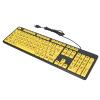 Denash Large Print Backlit Keyboard Wired, 104 Keys Full Size Keyboard,Oversized Print Letters Computer Keyboard for Seniors, Elderly, Kids (Yellow+Black) view 1