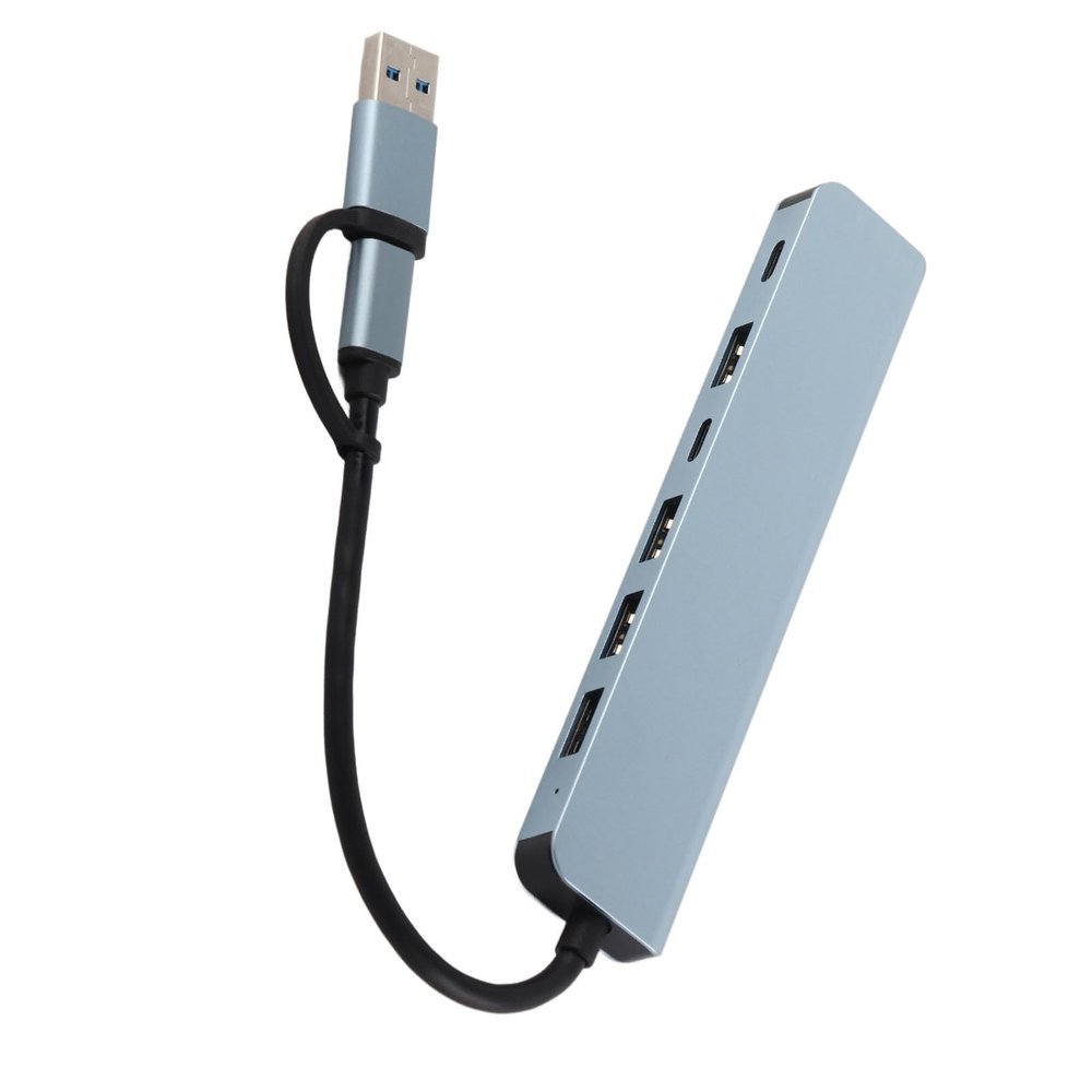 Type C Hub, Aluminium Alloy 7 Ports USB C Docking Station Plug and Play for Family Office