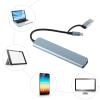 Type C Hub, Aluminium Alloy 7 Ports USB C Docking Station Plug and Play for Family Office view 4
