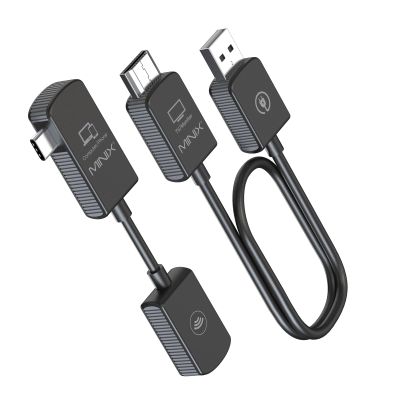 MINIX C1 USB-C HDMI Wireless Extender, USB C Sender and HDMI Receiver Wireless dongle, 1080P 60Hz, Portable, Plug and Play for Laptops PC Smartphones Screen Cast, IP15 Phone Android 164ft Driver Free