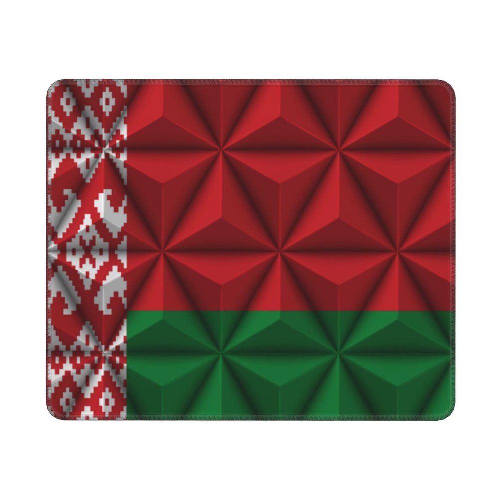 Flag of Belarus with Polygon Effect Mouse Pad Non-Slip Rubber Base 10x12 in Square Waterproof Mouse Pad for Laptop Office Desk Accessories Mouse Pad