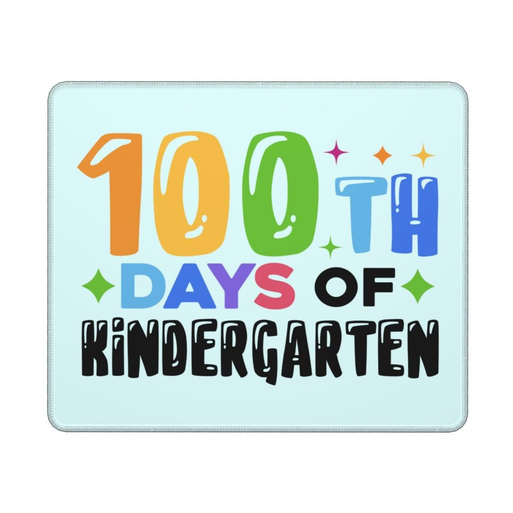 100th Days of Kindergarten Mouse Pad Non-Slip Rubber Base 10x12 in Square Waterproof Mouse Pad for Laptop Office Desk Accessories Mouse Pad