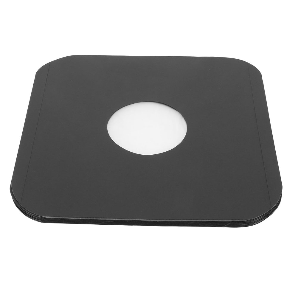 Paper Record Sleeves, Protective Center Hole Design 20pcs Black Record Jackets 180gsm 12 Inch for Records Storage for Album
