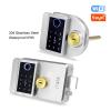 Smart Lock YiToo WiFi Fingerprint Door Lock Stainless Steel IP65 Household Waterproof Lock Remote Control Card to Open The Lock USB Baery (Color : I Remote) (I with Tuya) view 3