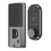 Compatible with Mobile APP Smart Remote Control Fingerprint Biometric Password Password Lock Tongue Automatic Lock (Color : LD02) (Black) view 1