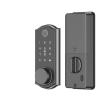 Compatible with Mobile APP Smart Remote Control Fingerprint Biometric Password Password Lock Tongue Automatic Lock (Color : LD02) (Black) view 3