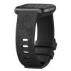 AK Floral Engraved Band Compatible with Fitbit Versa Bands, Soft Sport Replacement Wristbands for Fitbit Versa 2 Smart Watch Women Men (Black) view 1