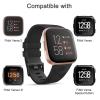 AK Floral Engraved Band Compatible with Fitbit Versa Bands, Soft Sport Replacement Wristbands for Fitbit Versa 2 Smart Watch Women Men (Black) view 2