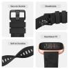 AK Floral Engraved Band Compatible with Fitbit Versa Bands, Soft Sport Replacement Wristbands for Fitbit Versa 2 Smart Watch Women Men (Black) view 4