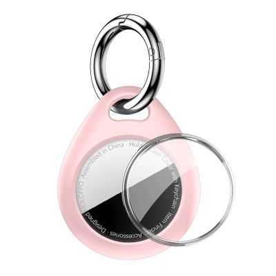 MOLOPPO 1|2|4 Pack Holder for AirTag New 2nd Gen (2026) & 1st, Case with Keychain, Full Body Clear Protective Cover for Apple for Air Tag, Secure Hard Shell Key Ring Accessories for Keys, Pets, Pink