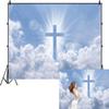 12x8ft Jesus Cross Backdrop Church Party Photography Background Holy Light Heaven Decorations Sepulcher Lord Pray Religious Faith Christian Events Decor Photo Booth Props view 1