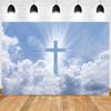 12x8ft Jesus Cross Backdrop Church Party Photography Background Holy Light Heaven Decorations Sepulcher Lord Pray Religious Faith Christian Events Decor Photo Booth Props view 2