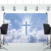 12x8ft Jesus Cross Backdrop Church Party Photography Background Holy Light Heaven Decorations Sepulcher Lord Pray Religious Faith Christian Events Decor Photo Booth Props view 3