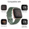 AK Floral Engraved Band Compatible with Fitbit Versa Bands, Soft Sport Replacement Wristbands for Fitbit Versa 2 Smart Watch Women Men (Avocado Green) view 2