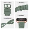 AK Floral Engraved Band Compatible with Fitbit Versa Bands, Soft Sport Replacement Wristbands for Fitbit Versa 2 Smart Watch Women Men (Avocado Green) view 4